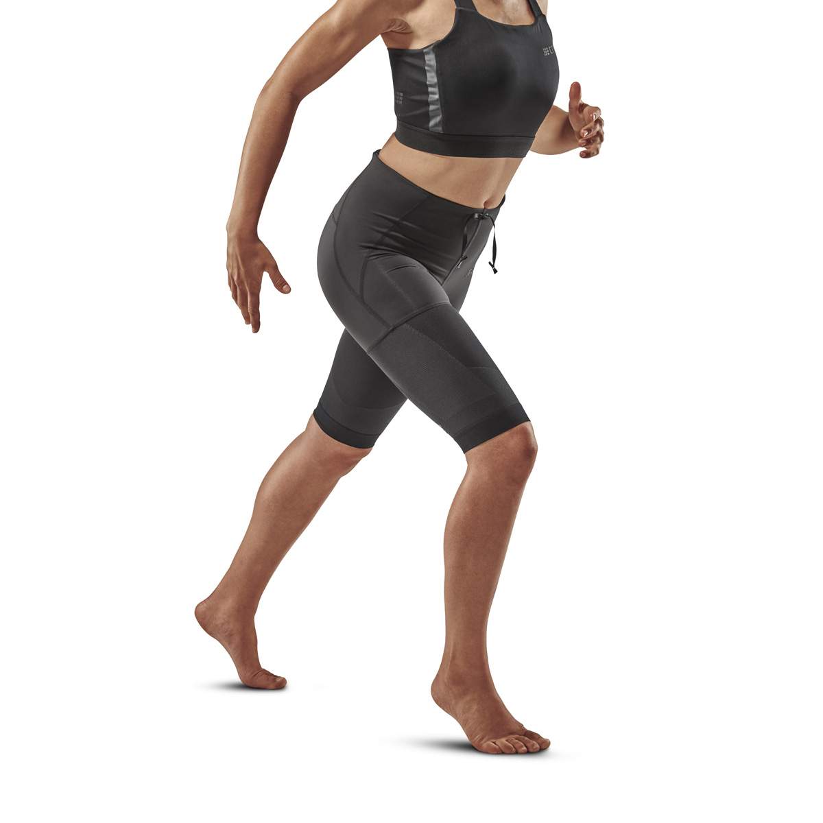 Black compression shorts womens top