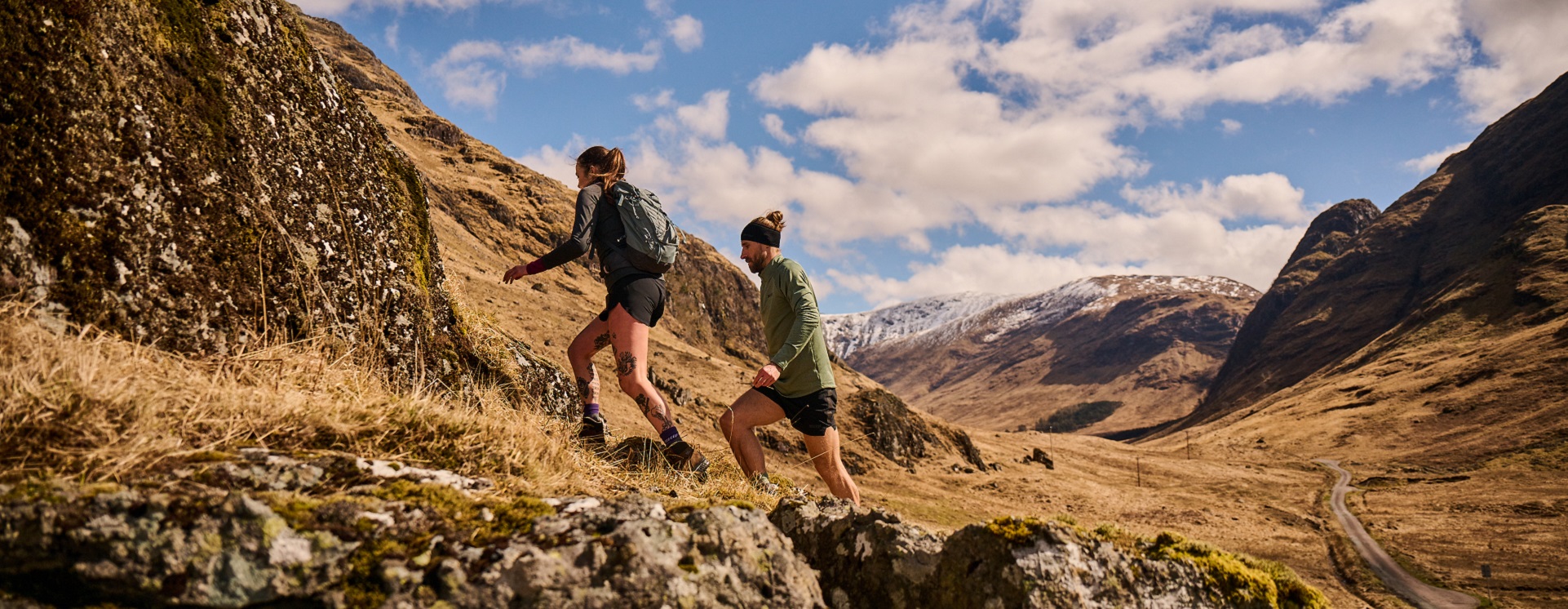 Wandern in Kompressions Socken