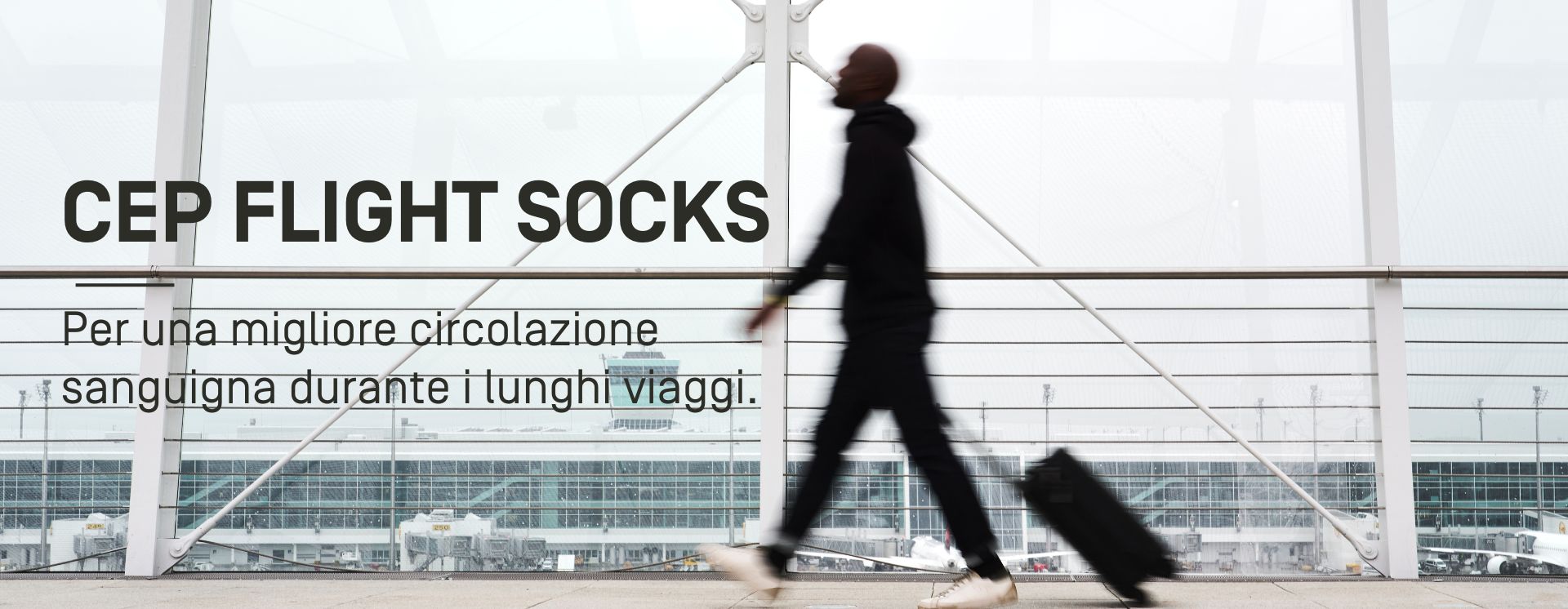 CEP Flight Socks - Per una migliore circolazione sanguigna durante i lunghi viaggi. CEP Flight Socks - Per una migliore circolazione sanguigna durante i lunghi viaggi.