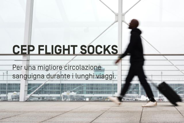 CEP Flight Socks - Per una migliore circolazione sanguigna durante i lunghi viaggi. CEP Flight Socks - Per una migliore circolazione sanguigna durante i lunghi viaggi.